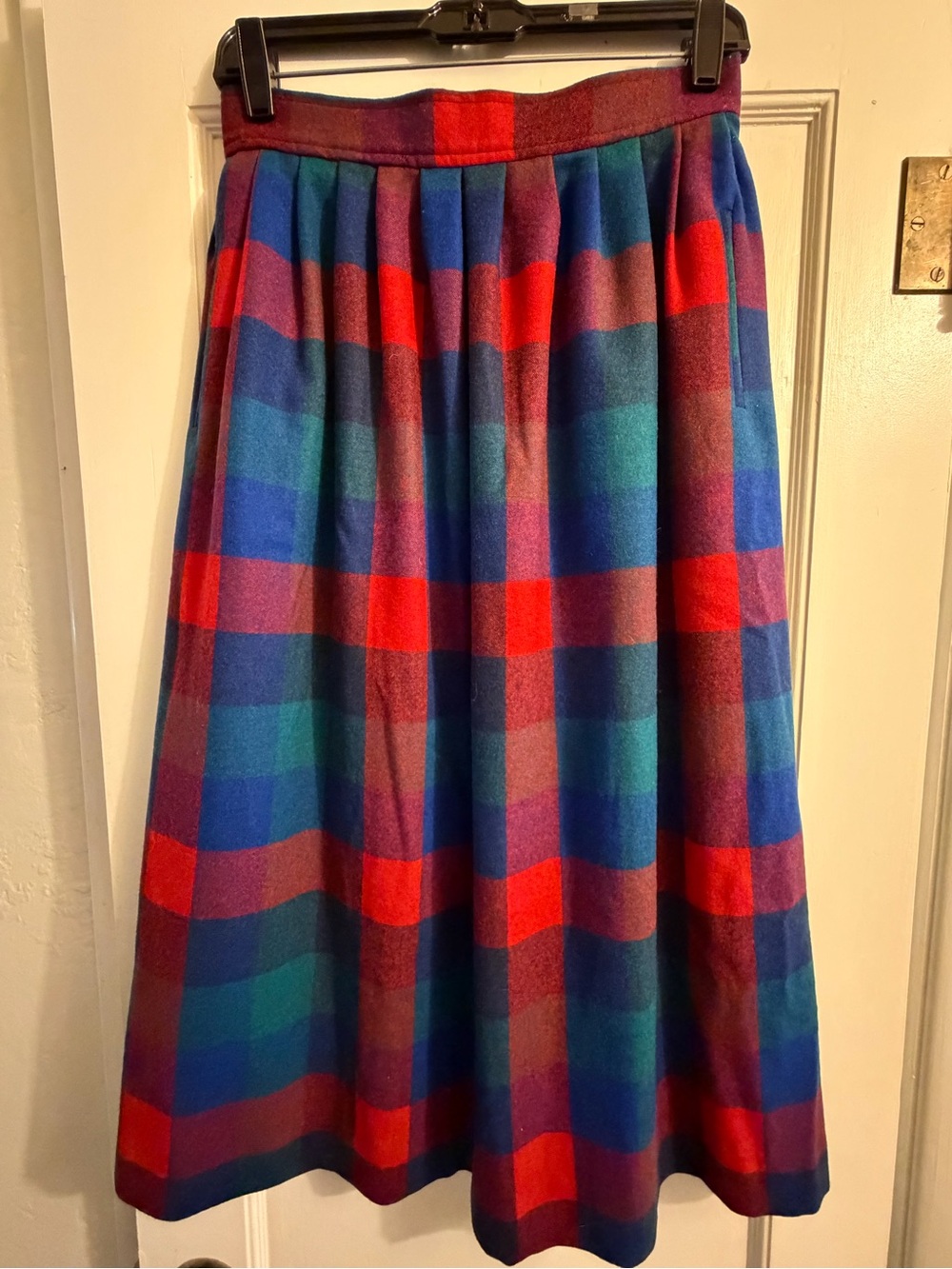 Pendleton Red, Blue & Green Plaid Midi Skirt